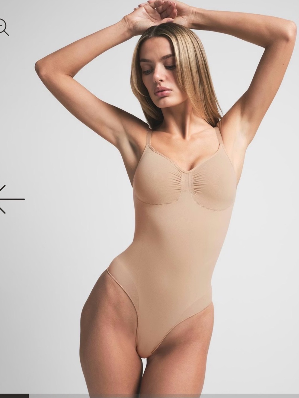 SKIMS Seamless Sculpt Brief Bodysuit in Ochre — size L/XL.